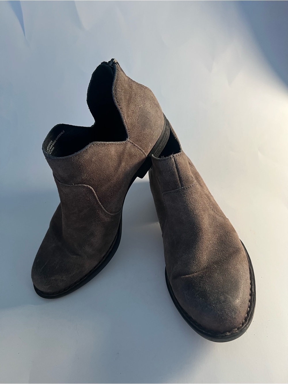 Born Women's Taupe Suede Ankle Booties Size 6